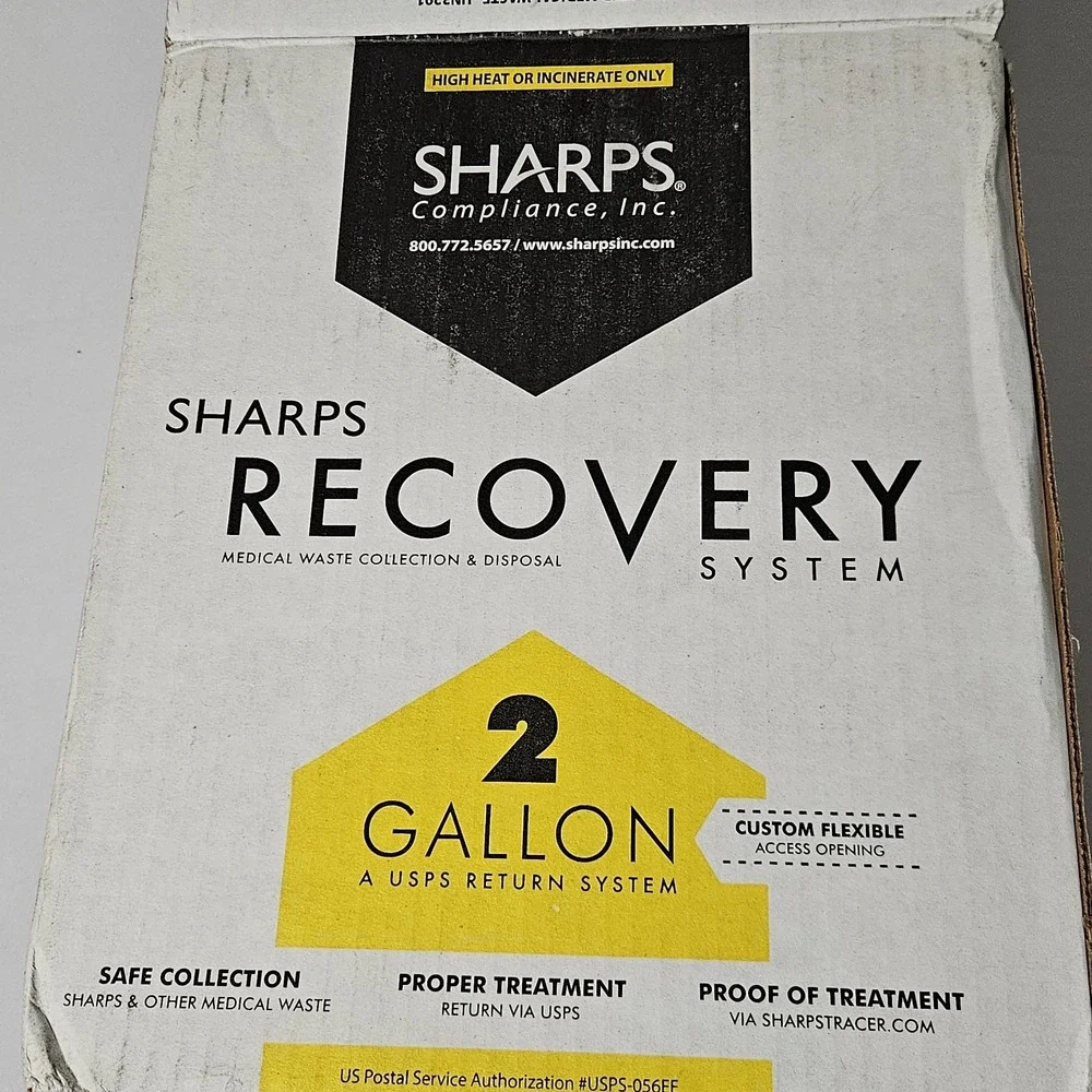 Sharps 2 Gallon‎ Biohazard needles Compliance Container NO FREE MAILBACK